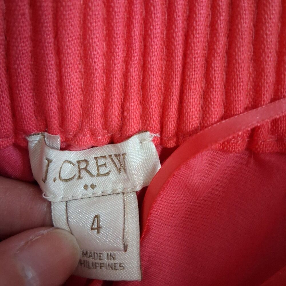 J. Crew cotton linen coral skirt minimalist quiet luxury preppy resort wear Sz 4 - Picture 3 of 8